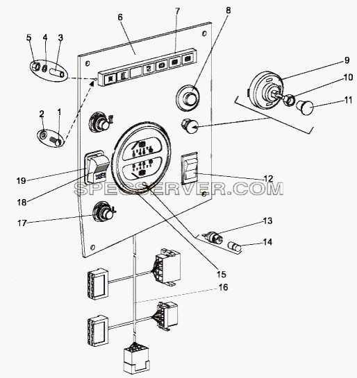 Панель приборов шасси 79092-3800009 для МЗКТ-79097 (список запасных частей)