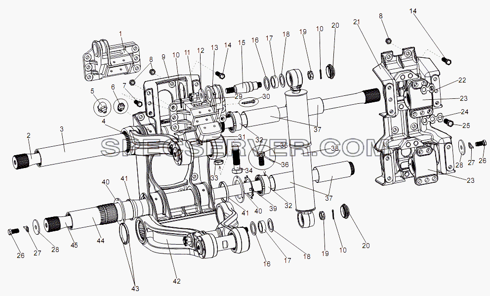 Подвеска колес для МЗКТ-7930-200 (список запасных частей)