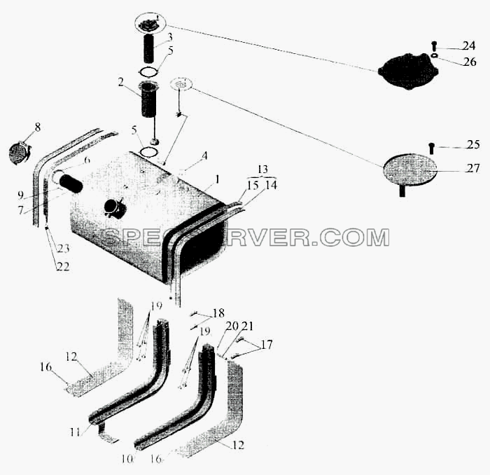 Крепление топливного бака для МАЗ-5336 (список запасных частей)