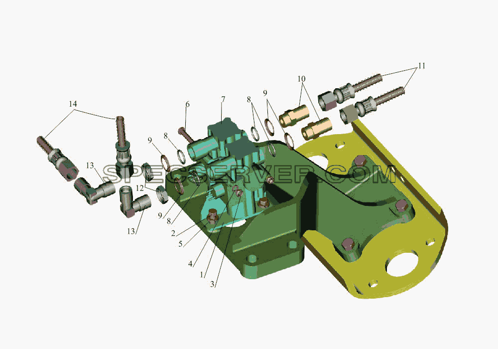Крепление модуляторов 54321-3538004 для МАЗ-533731 (список запасных частей)