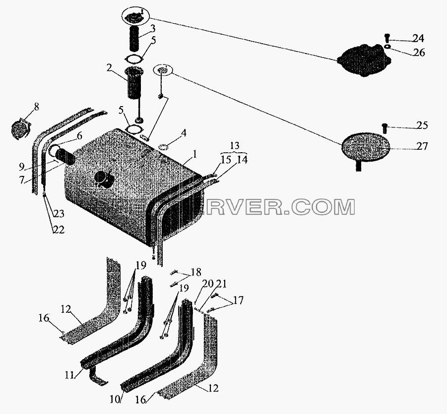 Крепление топливного бака для МАЗ-5337 (2005) (список запасных частей)
