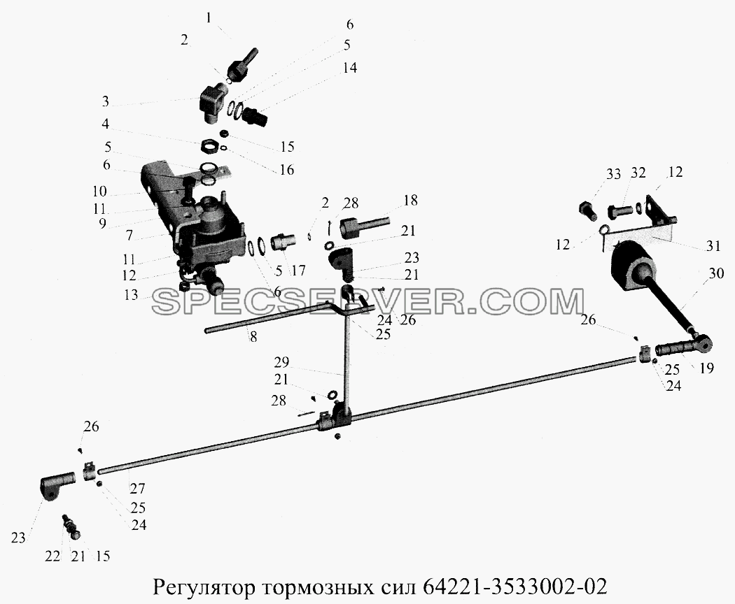 Крепление регулятора тормозных сил 64221-3533002-07 для МАЗ-5516А5 (список запасных частей)
