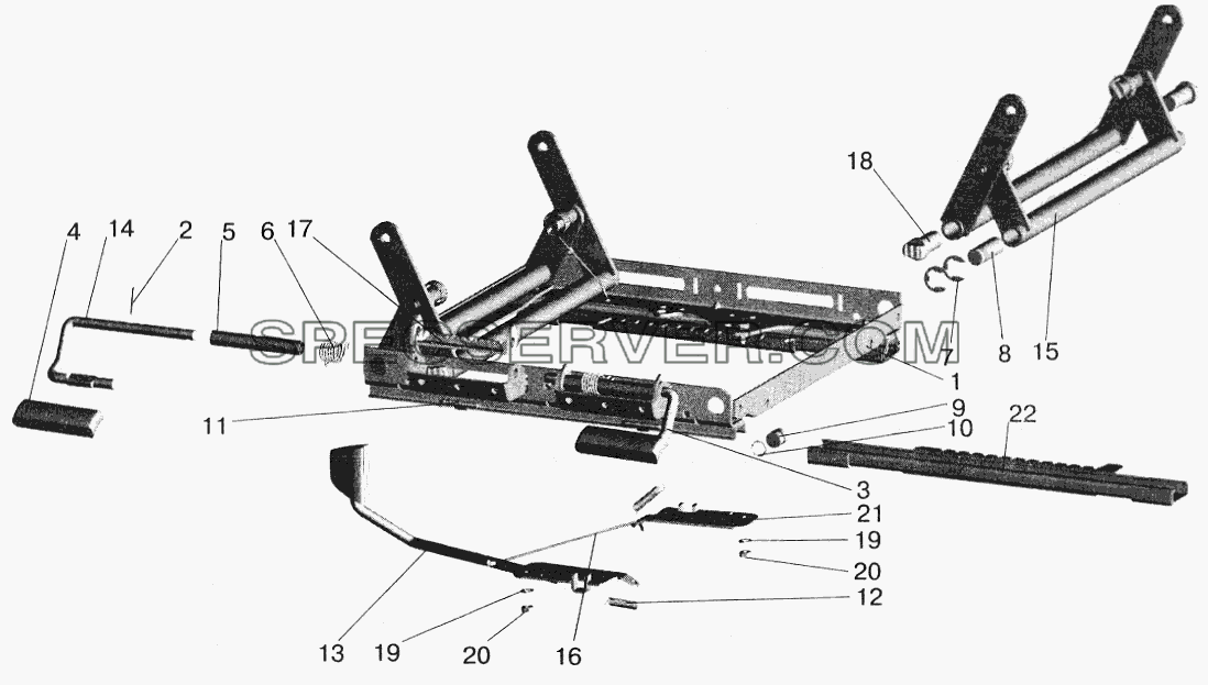 Механизм регулирования высоты для МАЗ-5551 (2003) (список запасных частей)