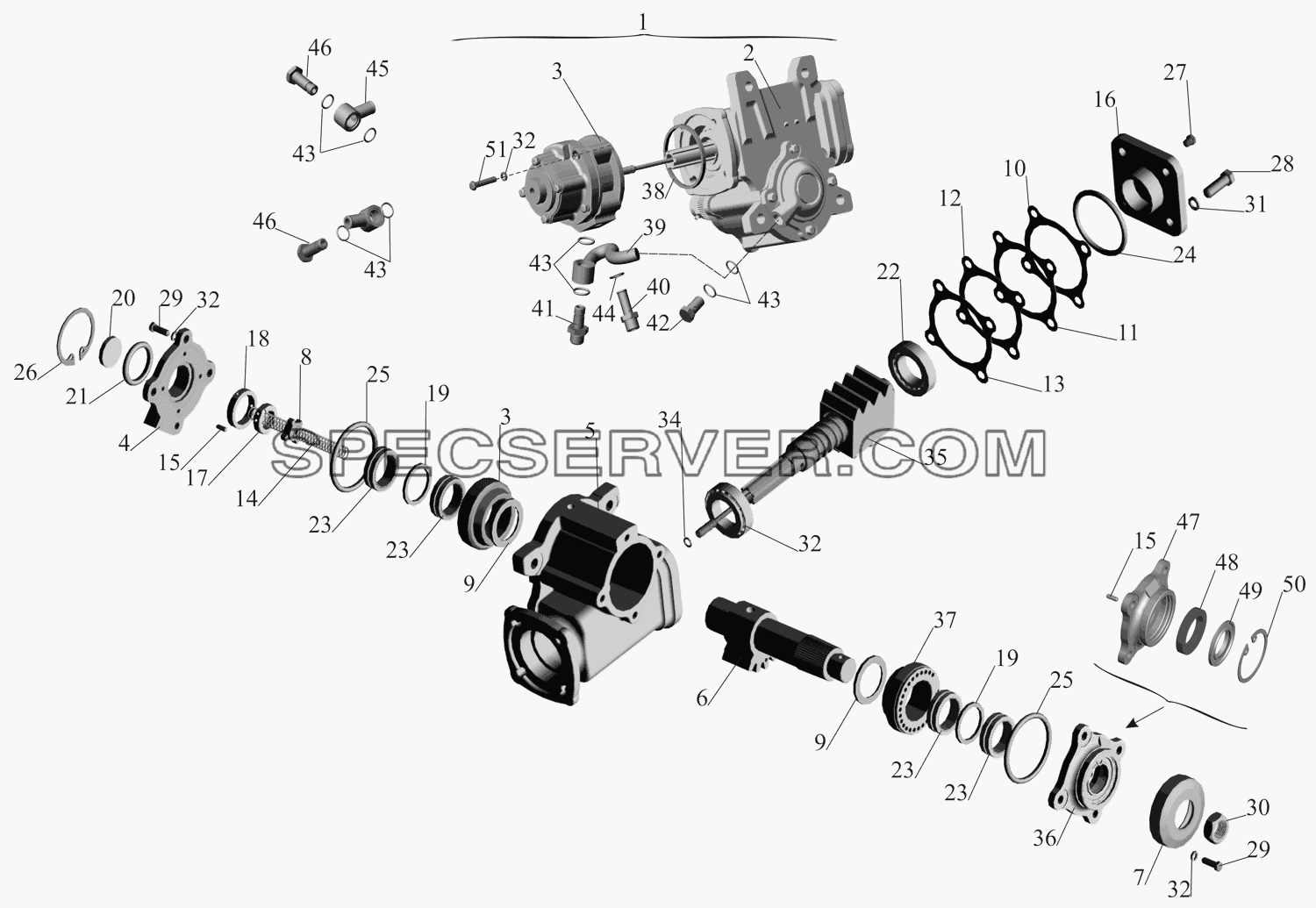 Механизм рулевой 64229-3400008 для МАЗ-630333 (список запасных частей)