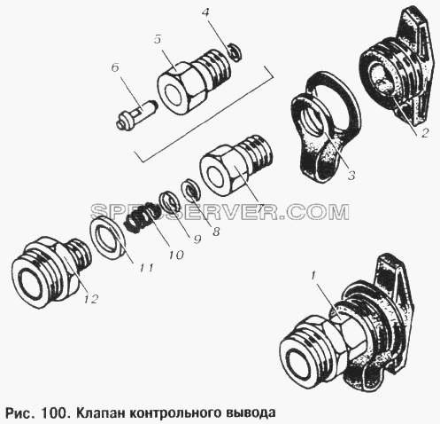 Клапан контрольного вывода для МАЗ-6303 (список запасных частей)