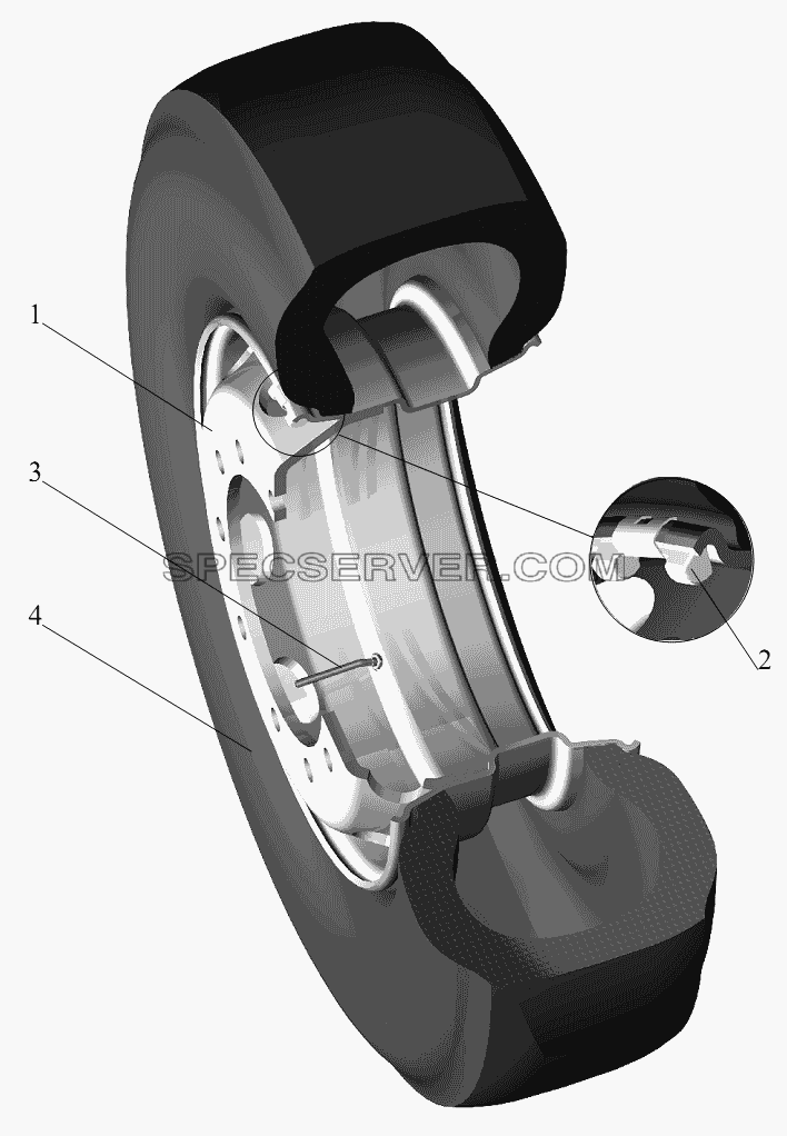 Колесо и шина для МАЗ-631236 (список запасных частей)