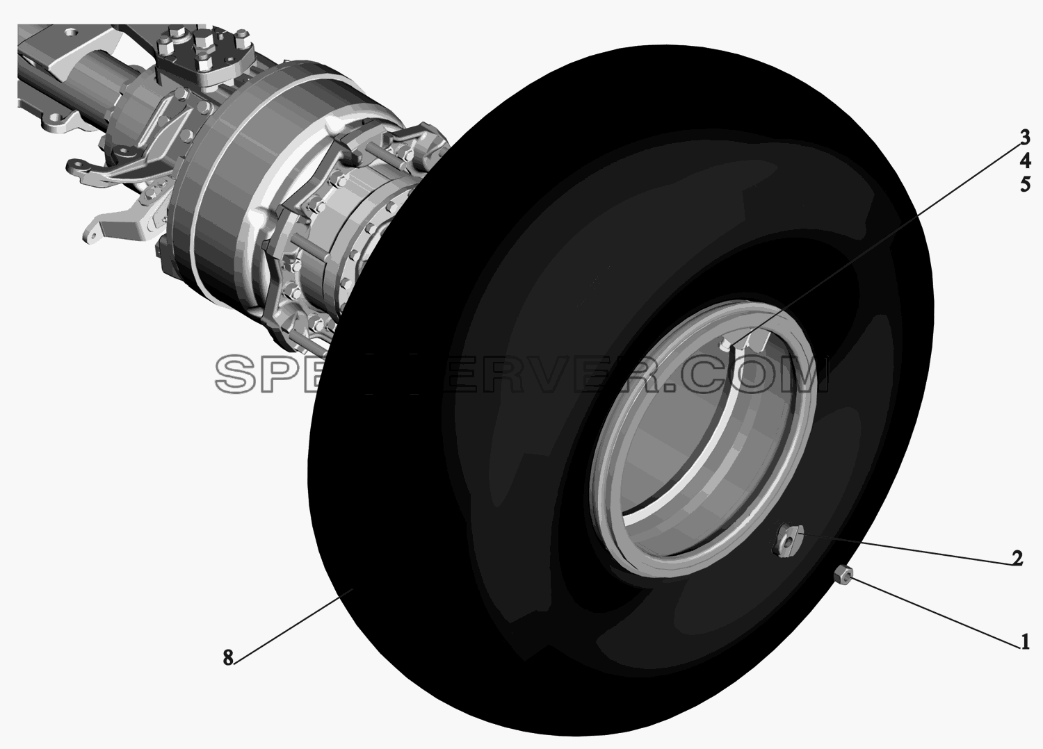 Установка передних/задних колес 6317-3100005-10/3100002-10 для МАЗ-631705 (список запасных частей)