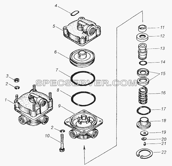 Клапан ускорительный для МАЗ-64226 (список запасных частей)