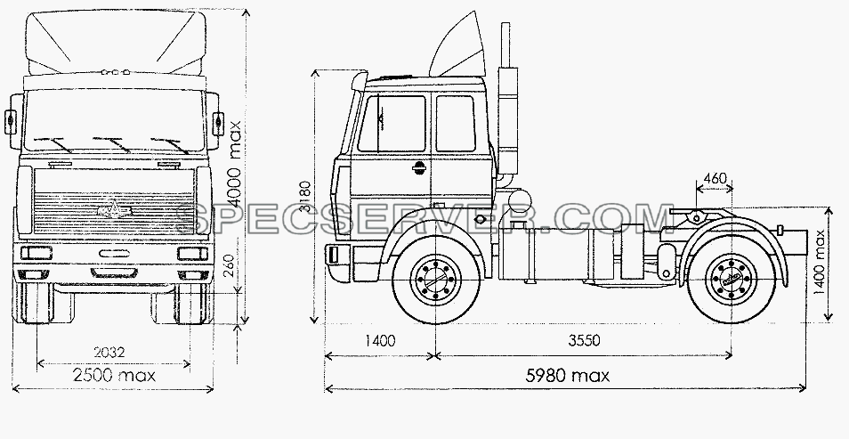 Седельный тягач МАЗ-54326 для МАЗ-64226 (список запасных частей)