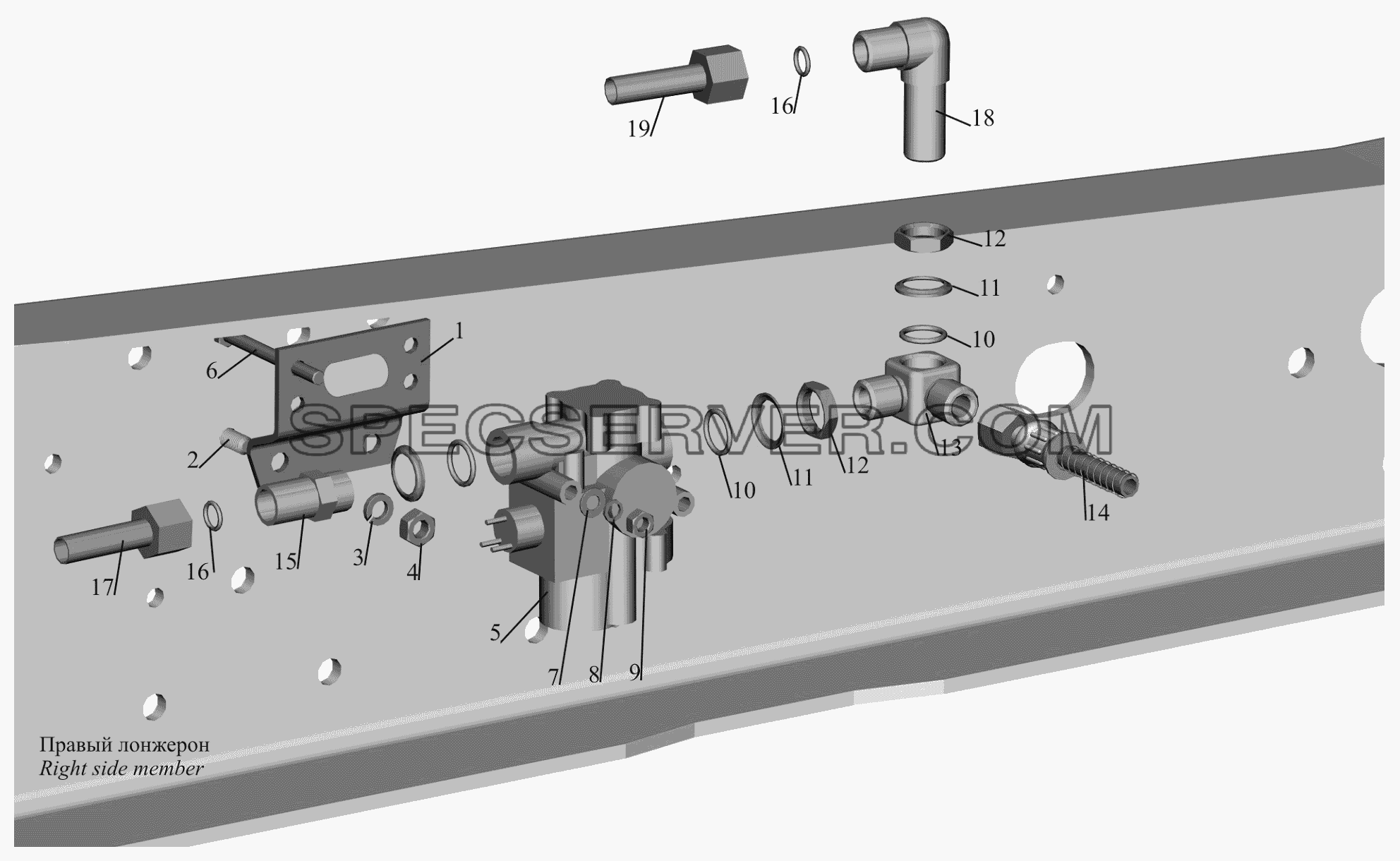 Установка задних модуляторов и присоединительной арматуры для МАЗ-650119 (список запасных частей)
