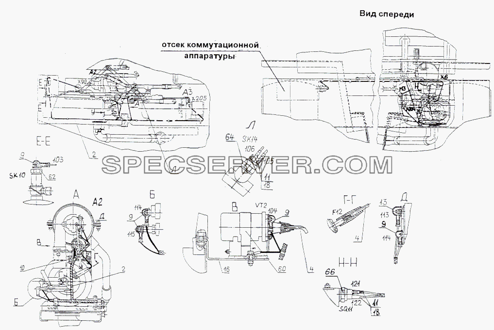 Установка электрооборудования подогревателя для МАЗ-74131 (список запасных частей)