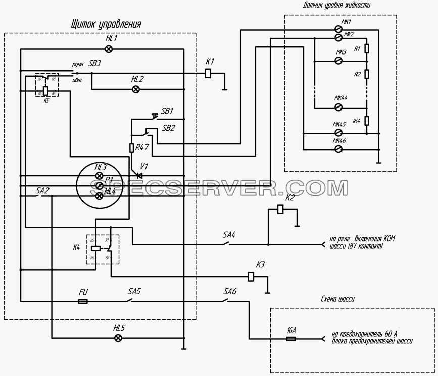 2Э66061-3729011Э3 Схема электрическая принципиальная для НефАЗа-6606 (список запасных частей)