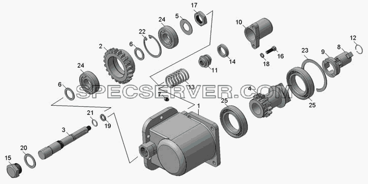 5511-4202010-20 Коробка отбора  мощности для НефАЗа-6606 (список запасных частей)