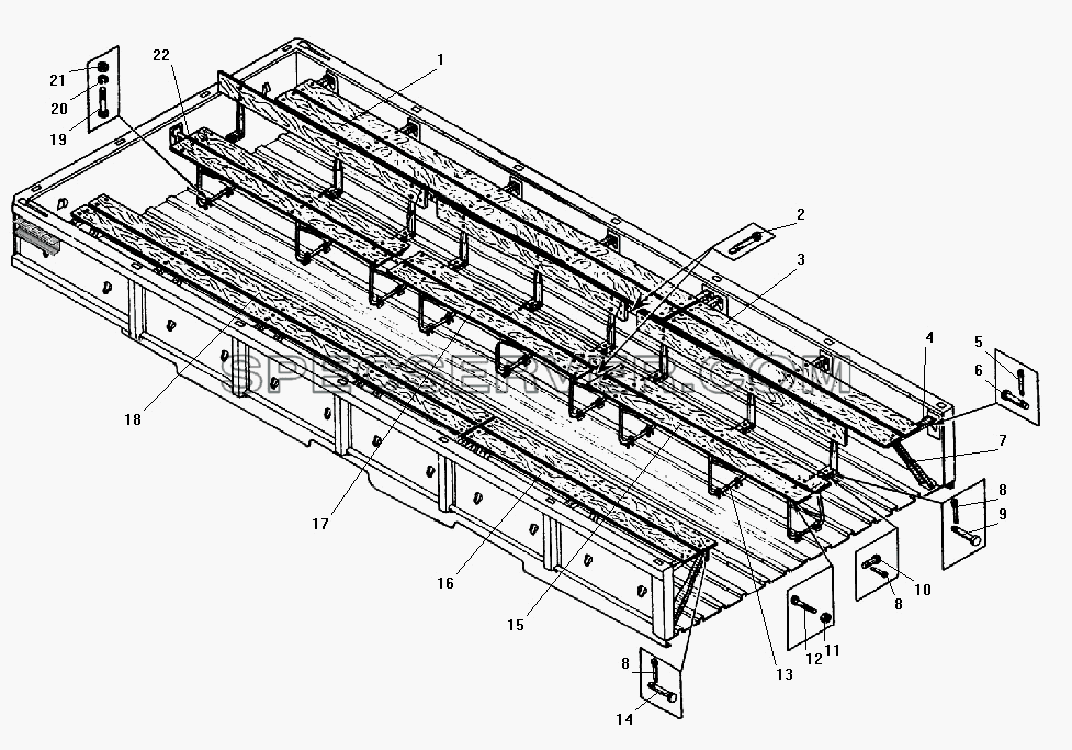 Сиденья платформы для Урал-532301 (список запасных частей)