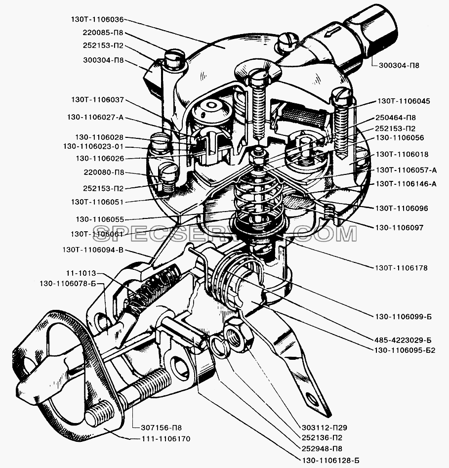Топливный насос Б10 для ЗИЛ-433110 (список запасных частей)