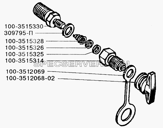 Клапан контрольного вывода для ЗИЛ-433110 (список запасных частей)