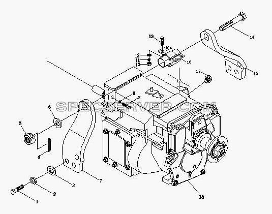 Крепление коробки передач (YUNNEI) для BJ 1044/1065 (список запасных частей)