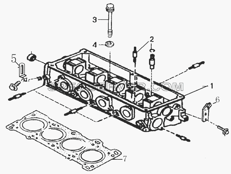 Головка блока цилиндров в сборе для BAW-33463 Tonik (список запасных частей)