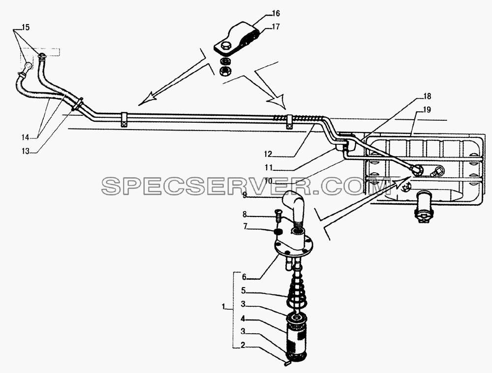 Топливопроводы для ГАЗ-33104 Валдай (список запасных частей)