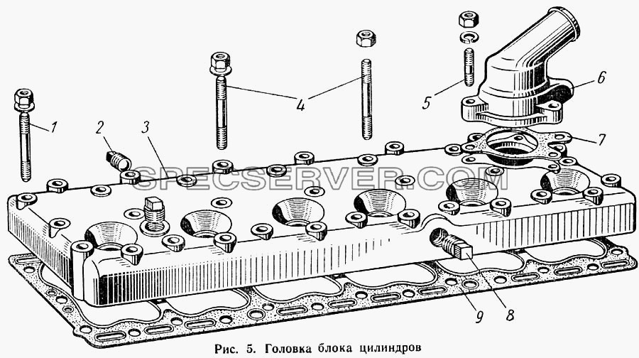 Головка блока цилиндров для ГАЗ-52-01 (список запасных частей)