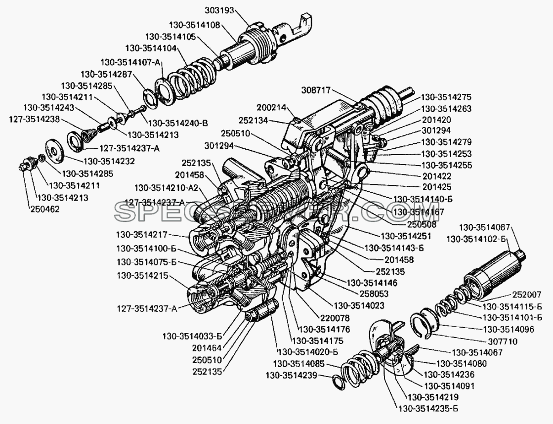 Кран тормозной для БелАЗ-7512 (список запасных частей)