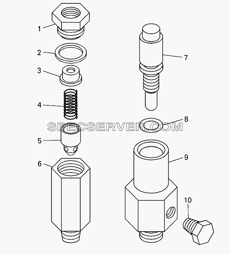 Клапан разности давлений и клапан соединительный для БелАЗ-7513 (список запасных частей)