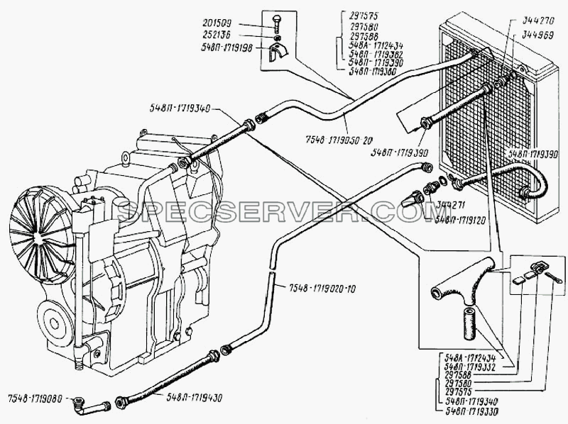 Трубопроводы и шланги гидромеханической передачи для БелАЗ-75231 (список запасных частей)