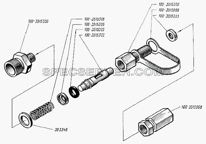 Клапан контрольного вывода для БелАЗ-75231 (список запасных частей)