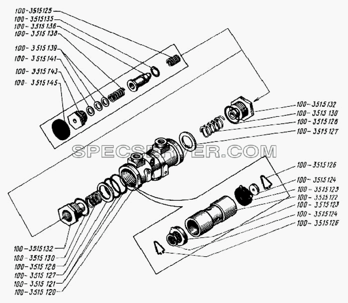 Клапан защитный двойной для БелАЗ-75231 (список запасных частей)