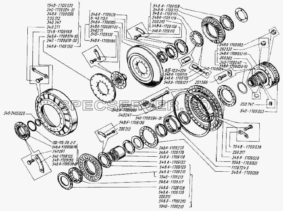 Гидротрансформатор трехступенчатой гидромеханической передачи для БелАЗ-7523 (список запасных частей)