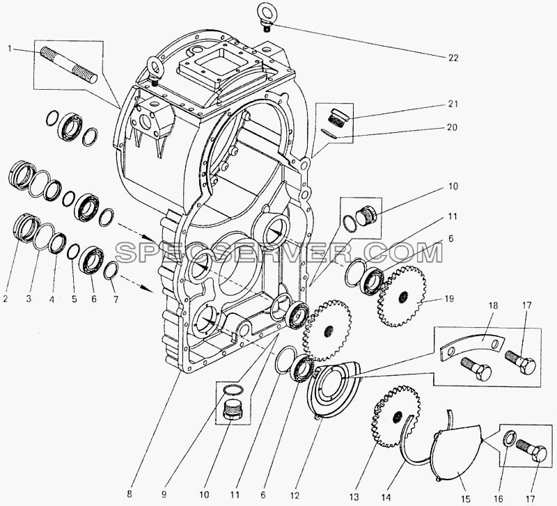 Картер гидротрансформатора в сборе для БелАЗ-7547 (список запасных частей)