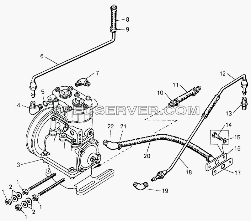 Трубопроводы компрессора для БелАЗ-7547 (список запасных частей)