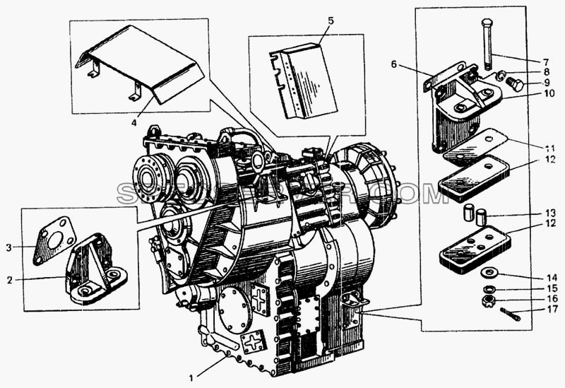 Установка гидромеханической передачи для БелАЗ-7548А (список запасных частей)
