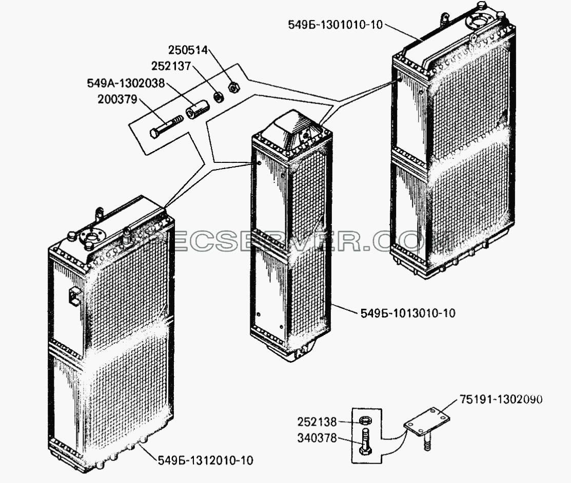 Блок радиаторов для БелАЗ-7549 (список запасных частей)