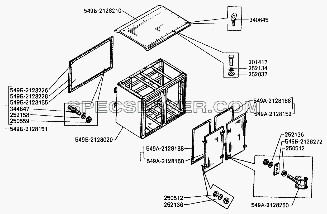 Шкаф пускорегулирующей аппаратуры для БелАЗ-7549 (список запасных частей)