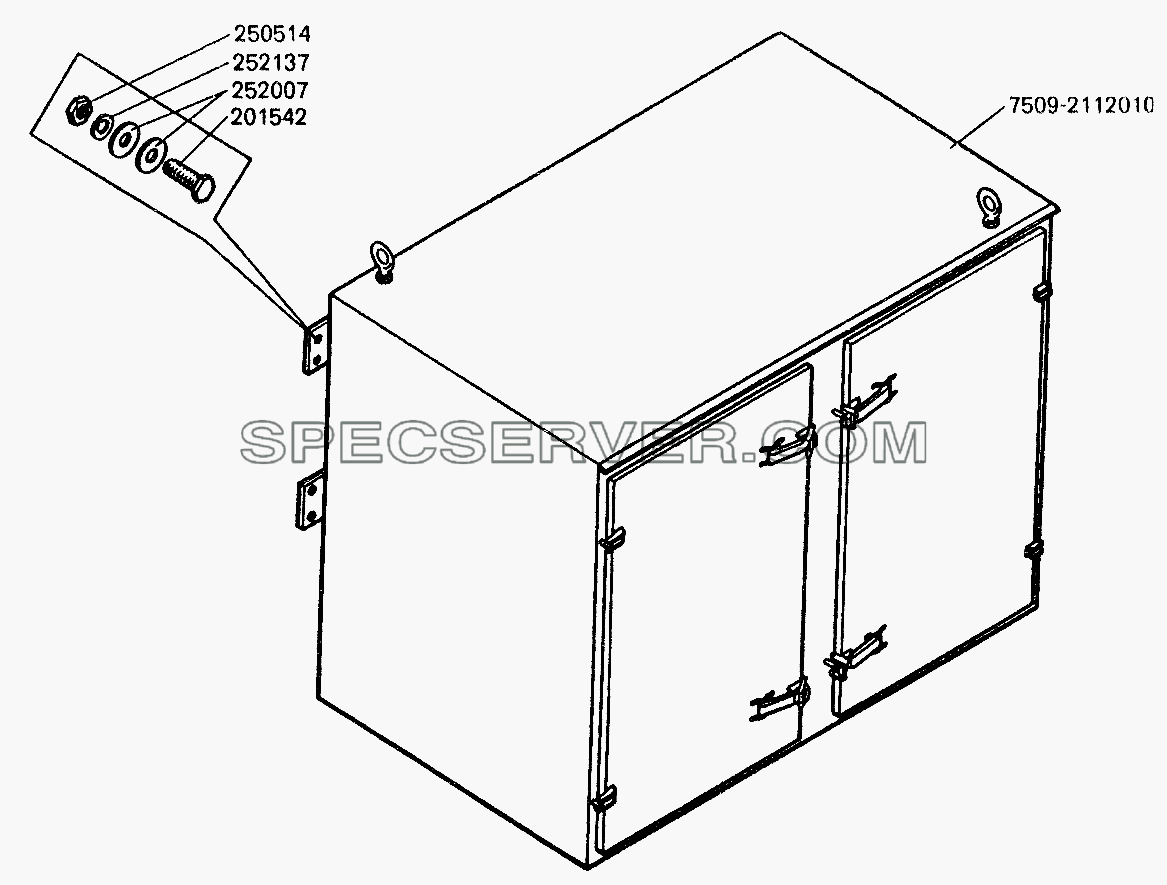 Шкаф с пускорегулирующей аппаратурой для БелАЗ-7549 (список запасных частей)