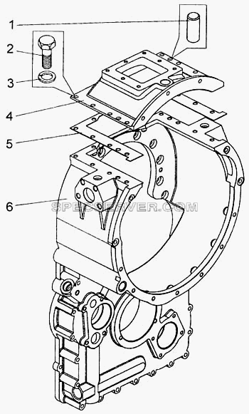 Картер гидротрансформатора для БелАЗ-7555A (список запасных частей)