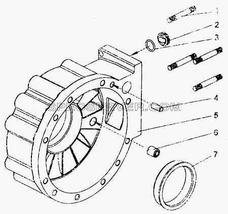 Корпус тормоза-замедлителя для БелАЗ-7555A (список запасных частей)