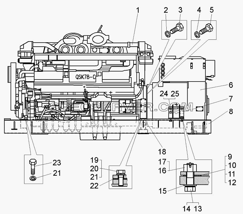 Дизель-генератор 75600-1000004-10 для БелАЗ-75600 (список запасных частей)