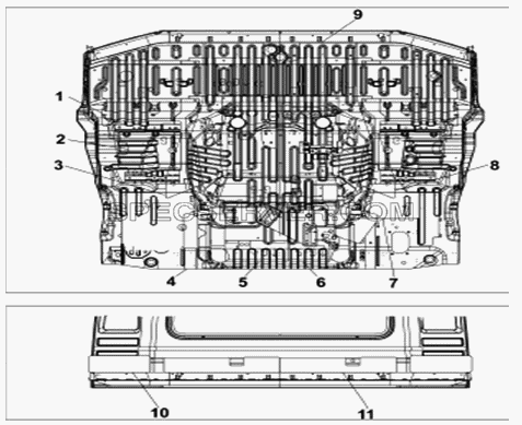 Противошумная накладка пола для DFL-3251A (список запасных частей)