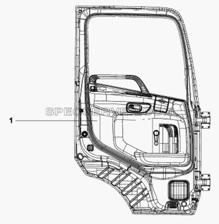 Дверь левая в сборе для DFL-3251A (список запасных частей)