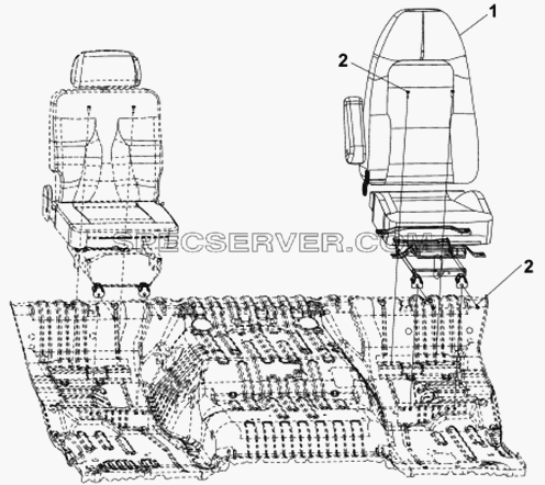 Сиденье водителя для DFL-3251A (список запасных частей)