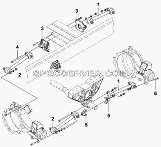 Установка реактивных штанг для DFL-3251A (список запасных частей)