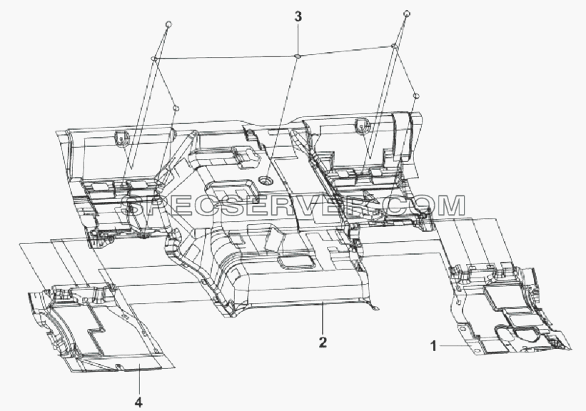 5109A-C0101 Напольный коврик кабины для DFL-3251A Euro3 (список запасных частей)