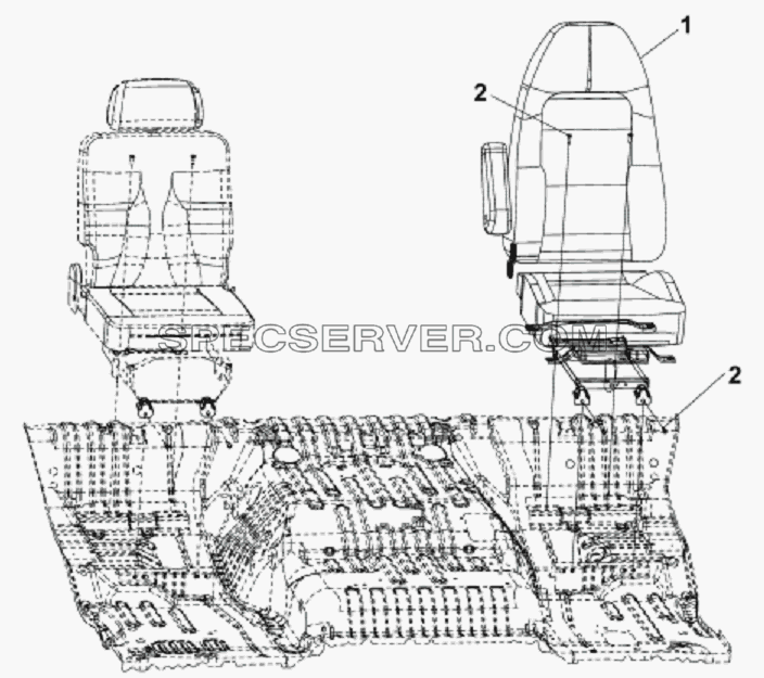 6800A-C0100 Сиденье водителя для DFL-3251A Euro3 (список запасных частей)