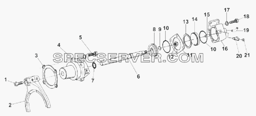 RT-11509G-13 Механизм переключения передач демультиплик для DFL-3251A Euro3 (список запасных частей)