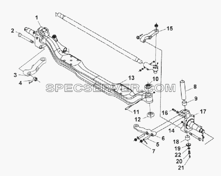 30ZAS01A-00005-1 Передний мост (с АБС) для DFL-3251A Euro3 (список запасных частей)