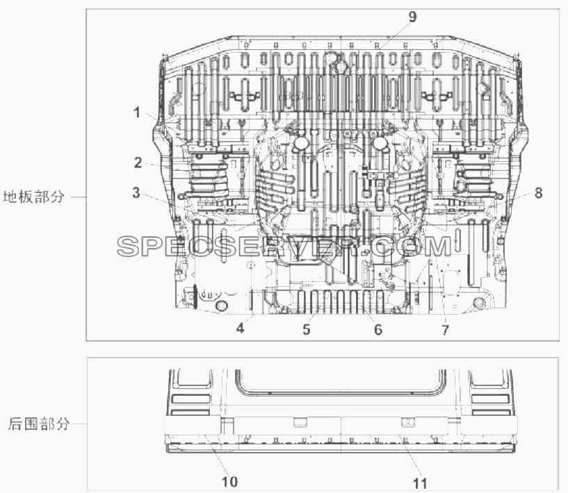 5111B-C0100 Противовибрационная накладка пола для DFL-3251AXA Euro3 (список запасных частей)