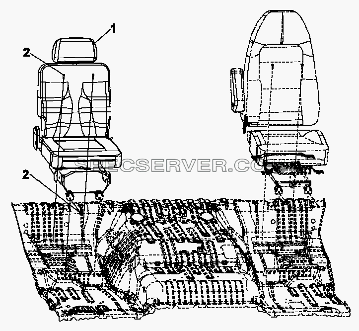 6900A-C0100 Сиденье пассажира для DFL-3250A1-K09-003-01 (список запасных частей)