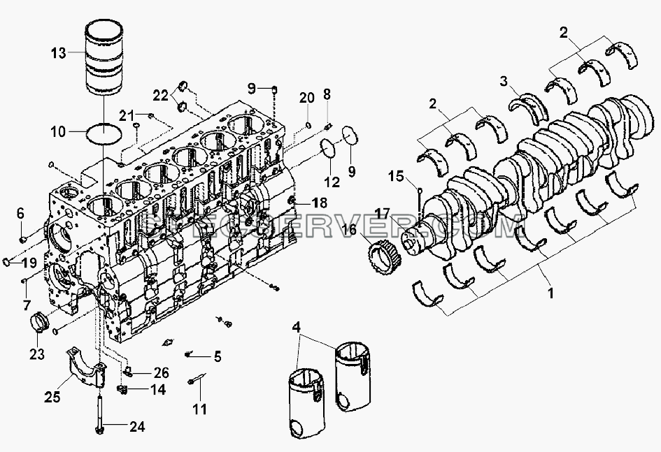 Cylinder Body Subassembly для L3251A3 (вара.) (список запасных частей)